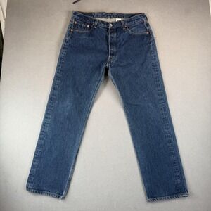 VTG Levis 501xx Jeans Mens 33x30 0000 Raw Denim Y2K Straight Button Tag 36x33